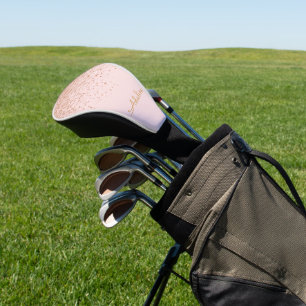 Couvre-club De Golf Nom personnalisé avec monogramme et paillettes dor