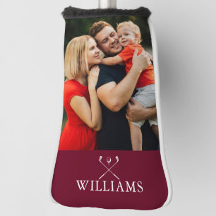 Couvre-club De Golf Nom personnalisé Burgundy Red Photo