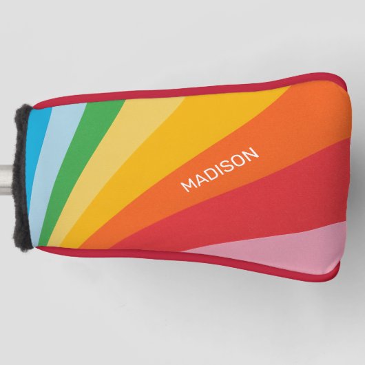 Couvre-club De Golf Nom personnalisé Couleurs arc-en-ciel (Devant)