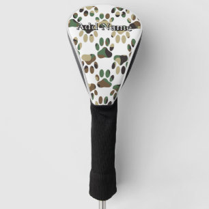 Couvre-club De Golf Nom personnalisé de l'Empreinte de patte de chien