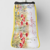 Couvre-club De Golf Nom personnalisé Fleur sauvage élégant (Tourné à 90°)