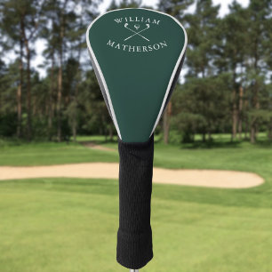 Couvre-club De Golf Nom personnalisé Golf Clubs Emerald Green White