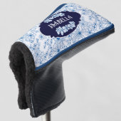 Couvre-club De Golf Nom personnalisé Modèle floral bleu féminin (Devant 3/4)