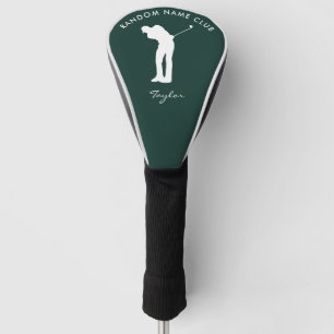 Couvre-club De Golf Nom personnalisé moderne vert personnalisé
