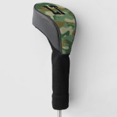 Couvre-club De Golf Nom personnalisé monogramme vert camo armée (Incliné)