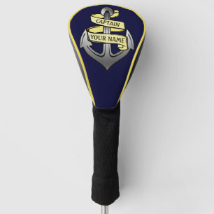 Couvre-club De Golf Nom personnalisé par de capitaine Anchor de