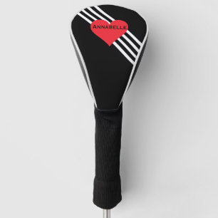 Couvre-club De Golf Nom Personnalisé Pour Son Cadeau Cute Red Heart Co