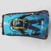 Couvre-club De Golf Nom personnalisé Scuba Diver (Devant)