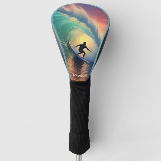 Couvre-club De Golf Nom personnalisé Surf (Devant)