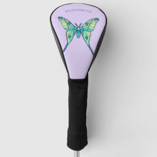Couvre-club De Golf Nom pourpre de l'insecte papillon luna moth