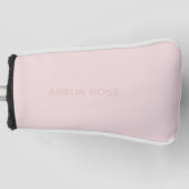 Couvre-club De Golf Nom rose subtil sur rose blush doux (Devant)