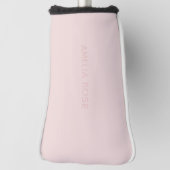 Couvre-club De Golf Nom rose subtil sur rose blush doux (Tourné à 90°)