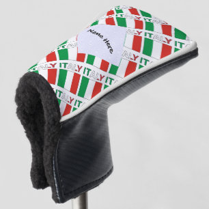 Couvre-club De Golf Nom tricolore moderne ici Bandiera italienne carre