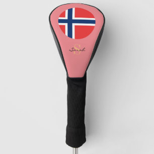 Couvre-club De Golf Norvège Drapeau & Filles Clubs de Golf Monogramm
