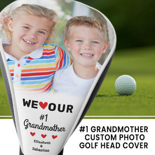 Couvre-club De Golf Nous aimons notre grand-mère Photo Nom Petits-enfa