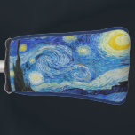Couvre-club De Golf Nuit Starry de Vincent Van Gogh<br><div class="desc">Cette couverture de tête de golf présente l'emblématique tableau de 1889 Starry Night de Vincent van Gogh. Il montre une scène tirée de la vue depuis sa chambre dans l'asile où il séjournait. Il utilise des pigments bleus riches et un pigment jaune indien assez rare. Étonnamment, il semble qu'il n'en...</div>
