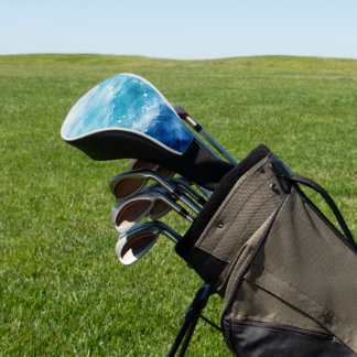 Couvre-club De Golf Océan Bleu Abstrait Aquarelle