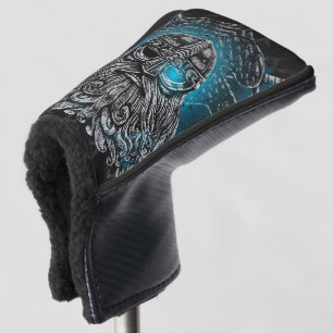 Couvre-club De Golf Odin avec corbeaux et épées Mythologie Viking bleu