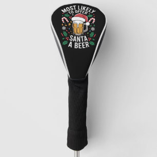 Couvre-club De Golf Offrir à Père Noël une famille de bières correspon