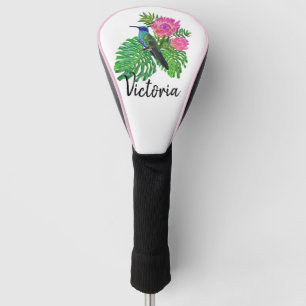 Couvre-club De Golf Oiseau et fleurs de Humming