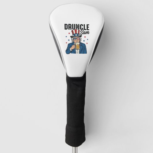 Couvre-club De Golf Oncle Sam drôle de conception vectorielle de bière (Devant)