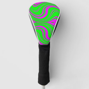 Couvre-club De Golf ondes fluorescentes motif moderne