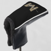 Couvre-club De Golf Or Noir Monogramme (Devant 3/4)