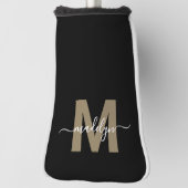 Couvre-club De Golf Or Noir Monogramme (Tourné à 90°)