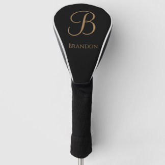 Couvre-club De Golf Or Noir Nom Personnalisé et Monogramme