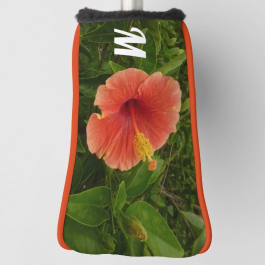 Couvre-club De Golf Orange Hibiscus Fleur Tropical Floral (Tourné à 90°)