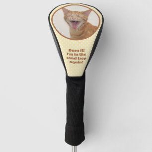 Couvre-club De Golf Orange Kitty - Darn It, I'm In The Sand Trap Again