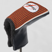 Couvre-club De Golf Orange Noir Argyle Monogrammé Golfeur Préféré (Devant 3/4)
