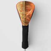 Couvre-club De Golf Orange Streaks Champagne Bubbles Nom personnalisé (Devant)