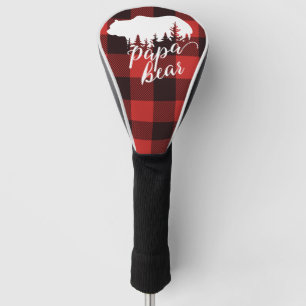 Couvre-club De Golf Ours Russe Papa Rouge et Buffle Noir Plaid