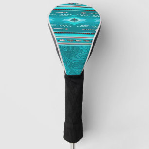Couvre-club De Golf Outil en cuir Turquoise Tribal Navajo