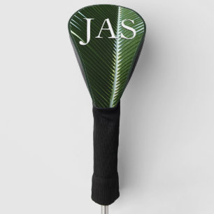 Couvre-club De Golf Overlapping Palm Fronds Tropical Green Abstract