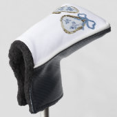 Couvre-club De Golf Oysters With Blue Bow Golf Head Cover (Devant 3/4)