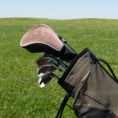 Couvre-club De Golf Paillettes dorées, monogramme doré, nom en script (In Situ)