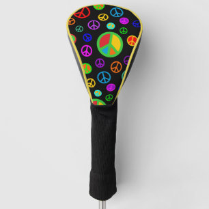 Couvre-club De Golf PAIX - motif plat multicolore + votre backgr.