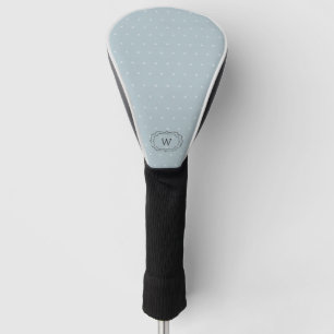 Couvre-club De Golf Pale Blue Polka Dot Monogramme