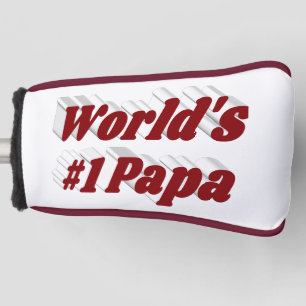 Couvre-club De Golf Papa avec texte bordeaux