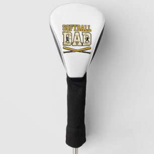 Couvre-club De Golf Papa Softball Gravure Vintage Batteur Graphique_1