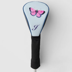 Couvre-club De Golf papillon rose vintage - monogrammed