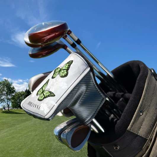 Couvre-club De Golf Papillon vert Floral Golf Head Cover