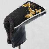 Couvre-club De Golf Papillons blancs et dorés (Devant 3/4)