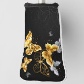 Couvre-club De Golf Papillons blancs et dorés (Tourné à 90°)