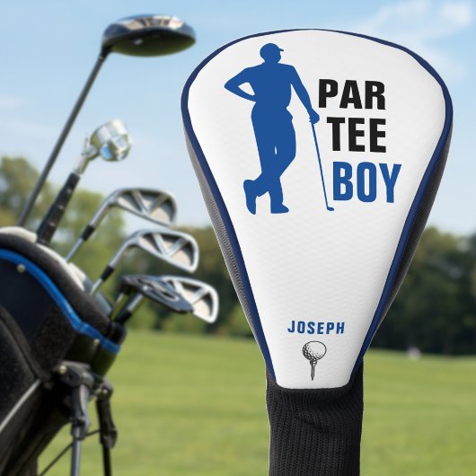 Couvre-club De Golf Par Tee Boy Bleu & Blanc