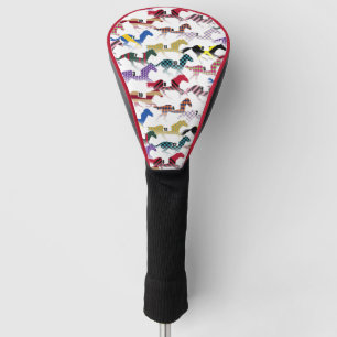 Couvre-club De Golf Partez pour les courses de chevaux Jockey Motif en
