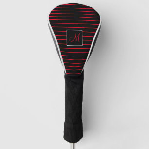 Couvre-club De Golf Particularité initiale en rouge et en noir
