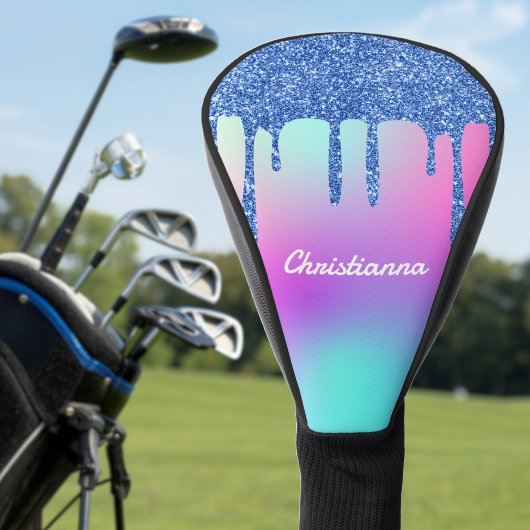 Couvre-club De Golf Parties scintillant Bleue Fluorescent Neon Rose & 